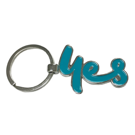 Yes Teal Keyring