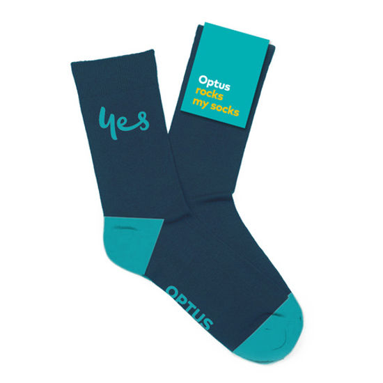 Optus Midnight and Teal Custom Socks