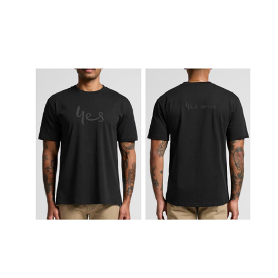 Optus AS Colour Black Unisex Embroidery Tone on Tone Tshirt
