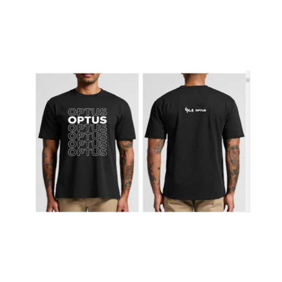 Optus AS Colour Black Stacked logo Unisex tshirt